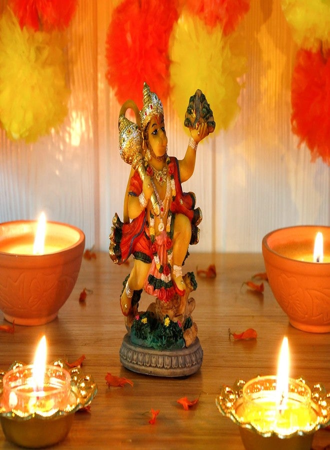 BangBangDa Lord Hanuman for Car Dashboard - 3.9" H Small Flying Hanuman Idol Statue for Vehicle Decor Hindu God Father’s Day Mother’s Day Diwali Birthday Gifts for Indian People Altar Pooja - Image 5